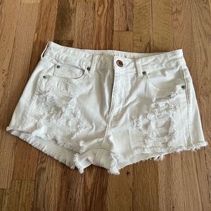 American Eagle Distressed White Shorts - Size 8